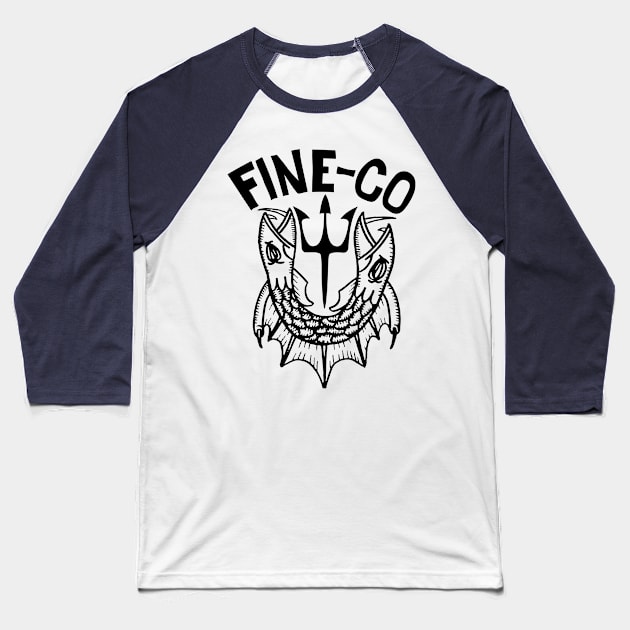 2 Headed Fine-Co logo Baseball T-Shirt by Fine-co